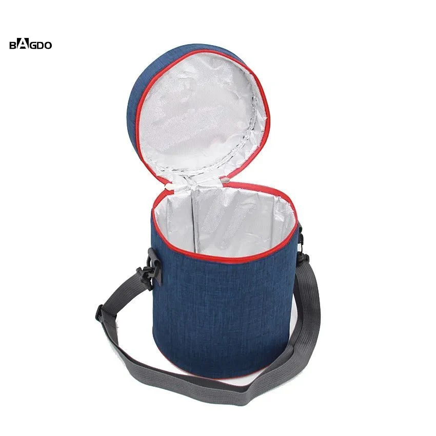 Customized Isothermic Round Shoulder Insulated Cooler Lunch Bag for Frozen Food