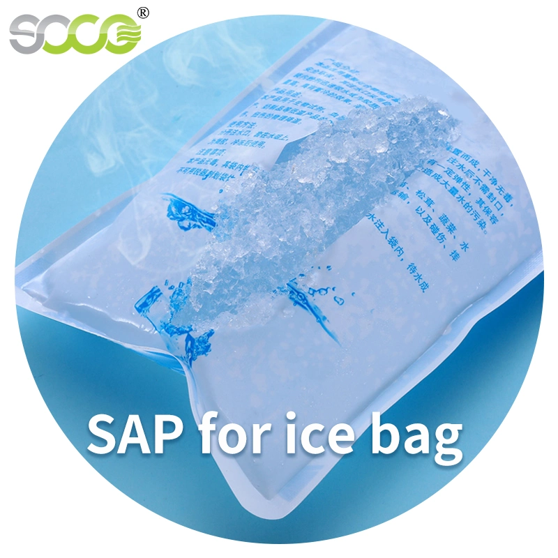 Materia prima producto químico Super absorbente polímero MSDS a granel Acrílico Polvo de resina Poliacrilato de sodio SAP para Bolsa de hielo