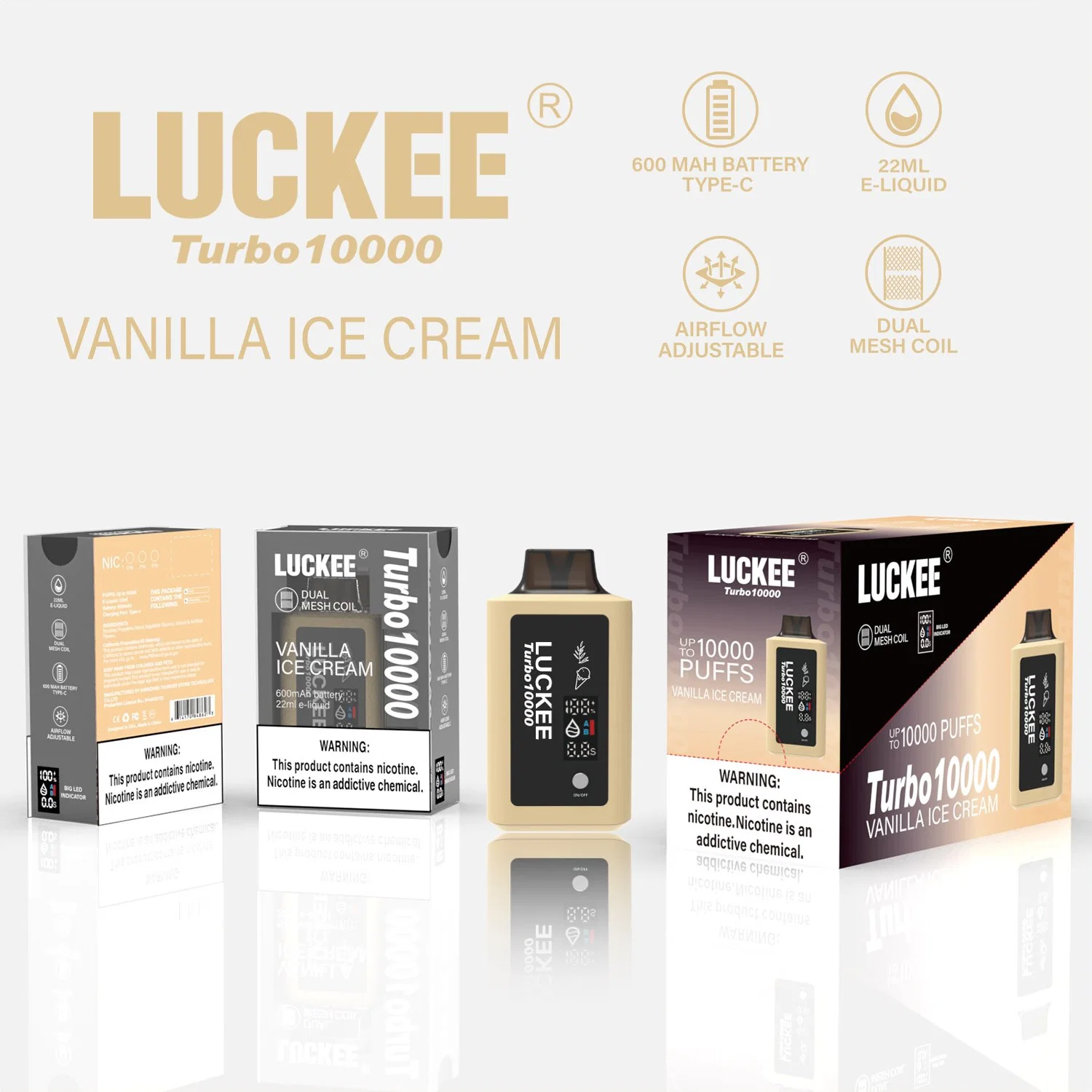 США Оптовая Luckee Turbo 10000 Puff Электронная сигарета сигарета Hookah Одноразовое перо Shisha Vape