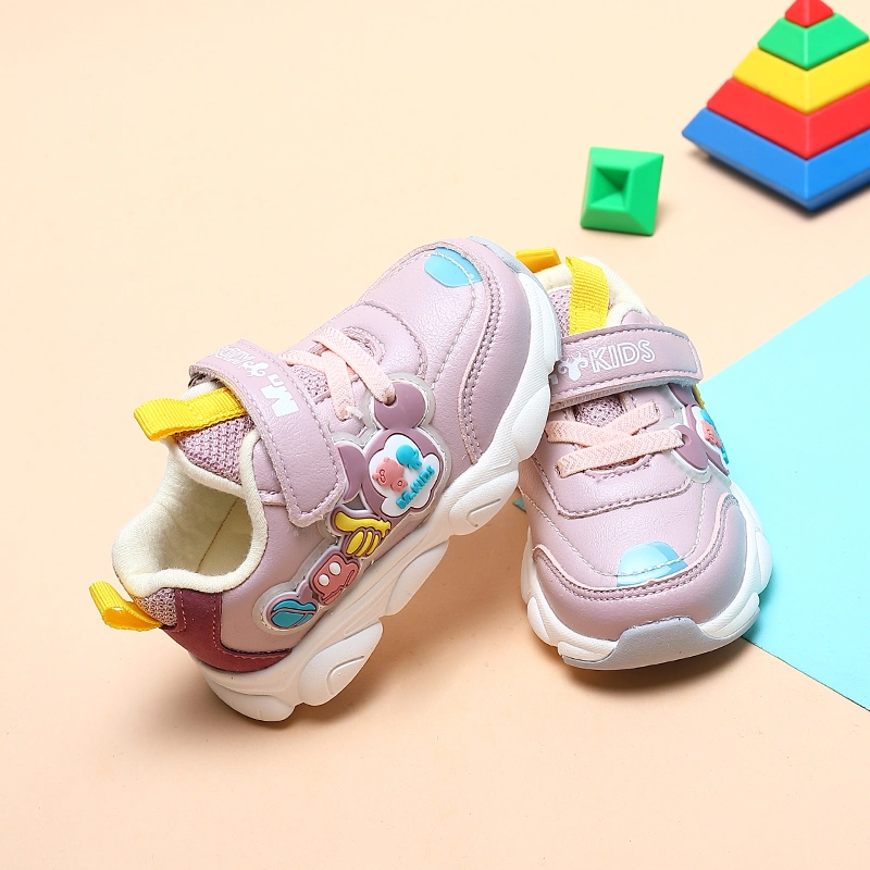 2021 Baby Shoes Spring Newborn Children&prime; S Shoes Toddler Girls Kids Soft Bottom Pink Sport Soft Leather Baby Boy Shoes