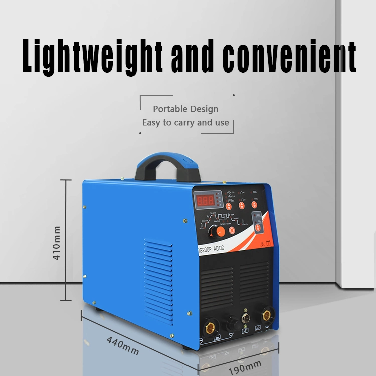 Soldadores TIG200 Pulse em aço inoxidável TIG em alumínio AC DC TIG Soldadura com soldadura por arco máquina de soldar arco de árgon