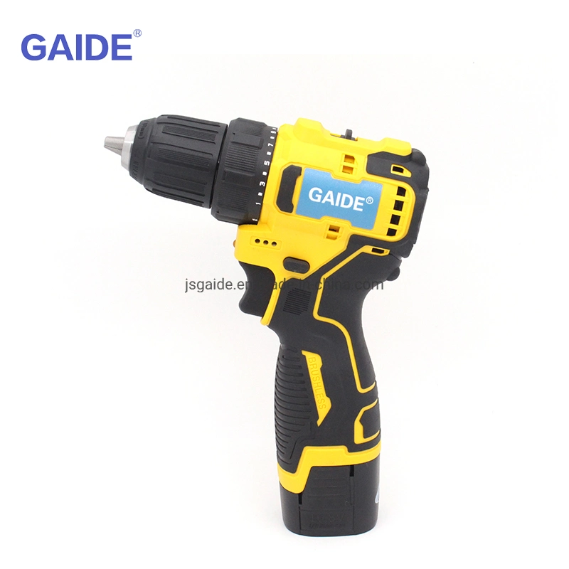 Gaide Small Cordless Drill 18V Cordless Drill Wood or Steel Brushless Motor with Lithium Battery