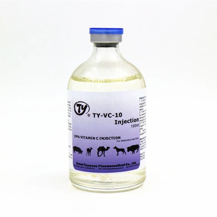 Vitamine C injection 10% médecine nutritionnelle médicaments vétérinaires pour animaux Bétail bovins moutons chevaux chien de porc Cat