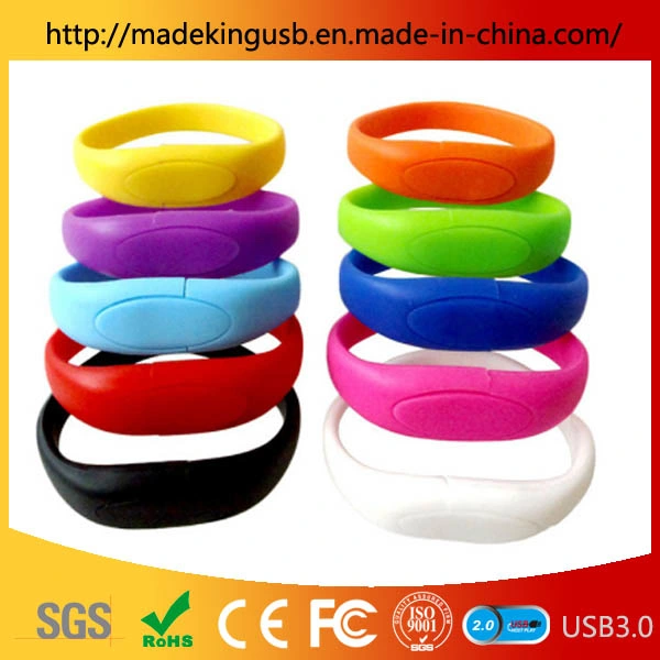 Personality Soft Plastic Silicone Wrist Pen Drive/ Bracelet OEM USB Flash Drive