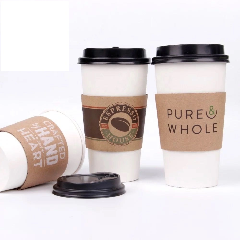 4/8/12/16 Oz Customized Logo Eco-Friendly 18 PE Coated Tea Paper Cup Wholesale Disposable Coffee Paper Cups with Lid