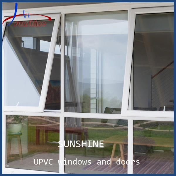 3 Panels Design White Color UPVC/PVC/Plastic Frame Windows with Insulating Glass