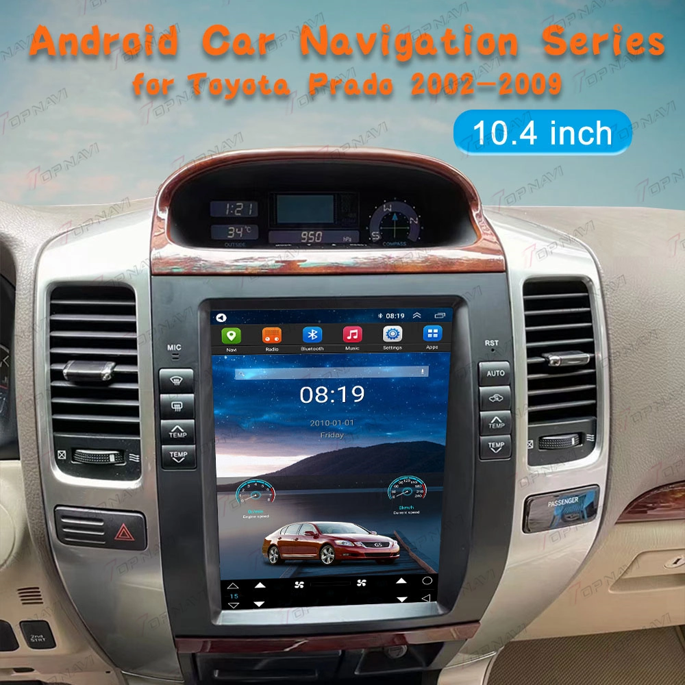 Android Factory WiFi GPS Radio Multimedia System for Toyota Prado 2002 2003 2004 2005 2006 2007 2008 2009