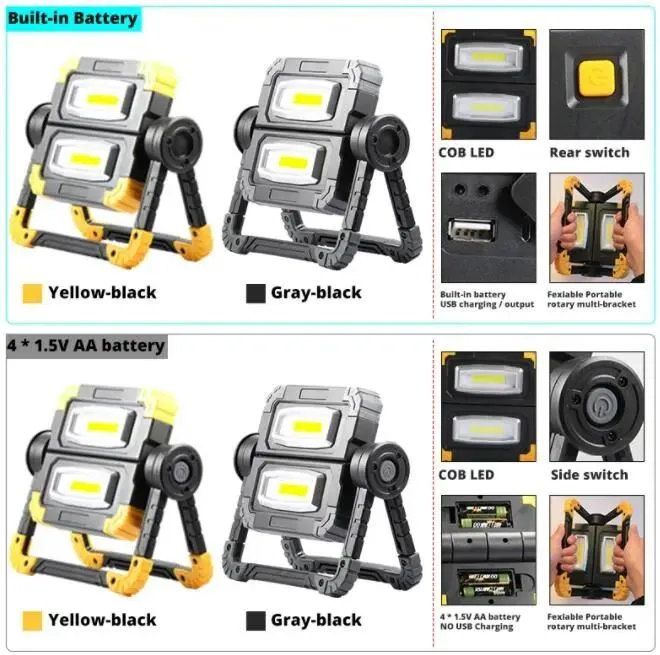 Ajustable portátil de mano de plegado de luz LED de trabajo