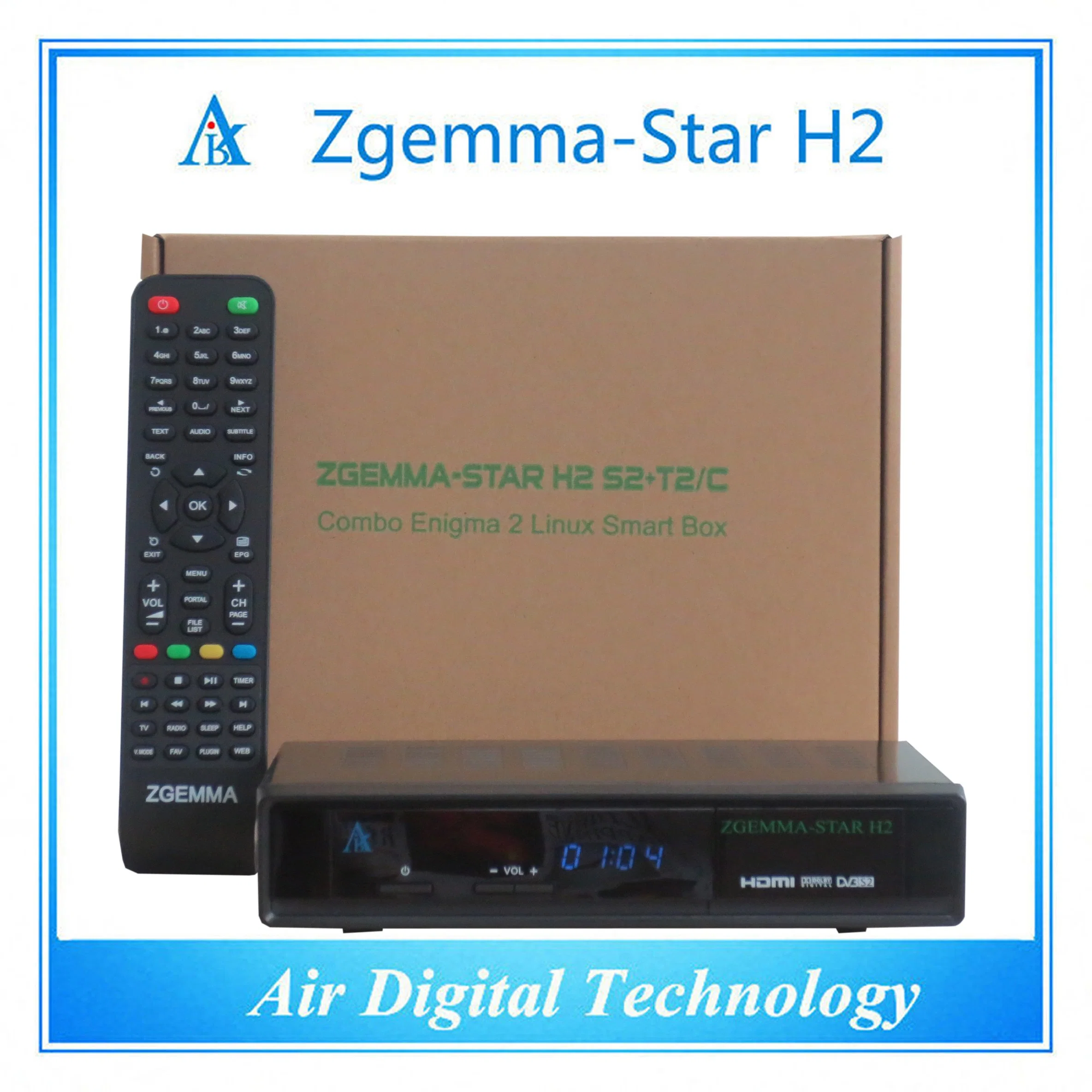 Décodeur DVB T2 original Zgemma-Star H2 hybride DVB-T2/C satellite numérique Récepteur