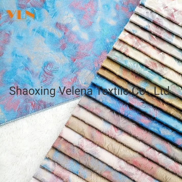 Hot Sale 100% Polyester Holland Velvet with Colorful Glue Emboss Bronzing Upholstery Textile Furniture Sofa Turkish Fabric