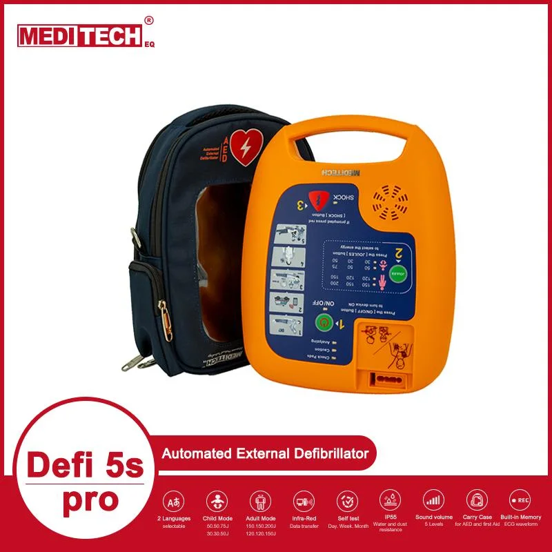 Aed Defibrillator with Energy Selectable and Visual Steps for Using