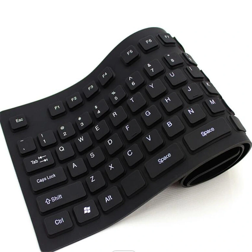 Rolled up USB Computer Keyboard Foldable Silicone Portable Keyboard