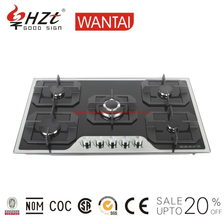 Trending 90cm Professional Table Top Black Glass Gas Stove