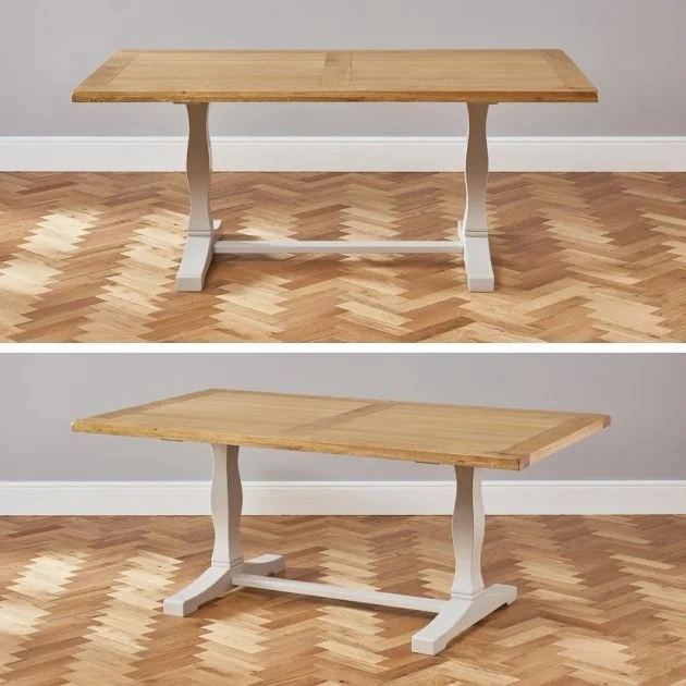 China la fabricación de pintura gris de 1,8 m de madera de roble macizo refectorio de la mesa de comedor, sillas de 6 a 8 personas.