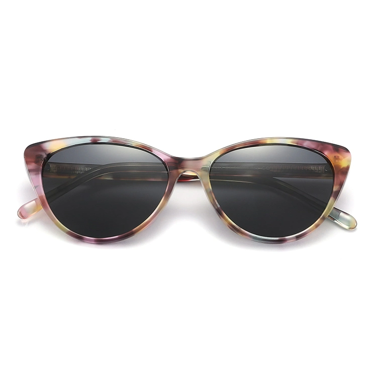 2023 Neues Design Hohe Qualität Mode Klassische Katze Auge Sonne Brille Outdoor UV400 Red Frame Acetat Sonnenbrille