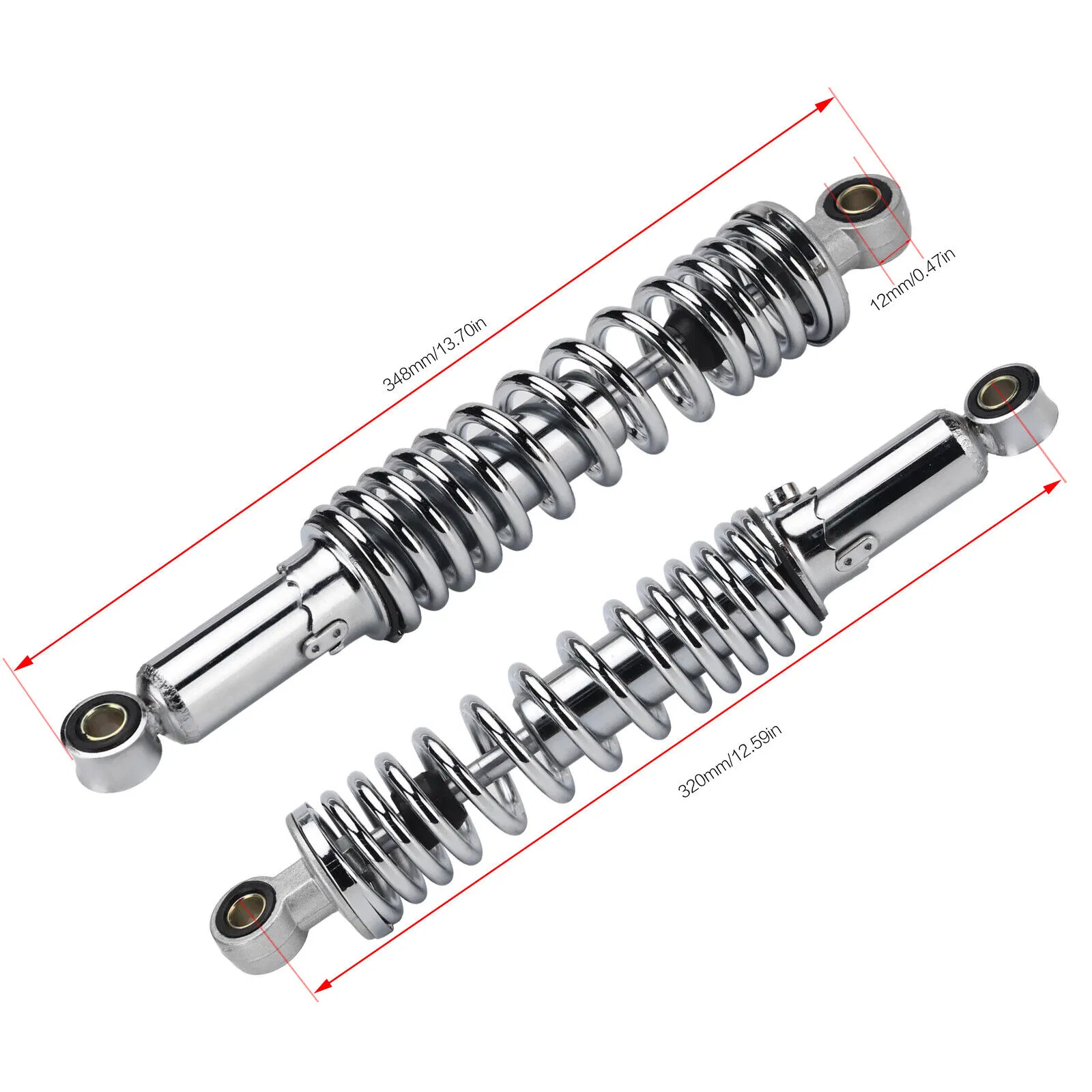 12.5''320mm Chrome Motorcycle Rear Air Shock Absorber Suspension for Honda