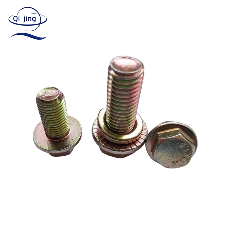 Factory Supplier ANSI or DIN Standard Carbon Steel Zinc Coated Hex Flange Bolt