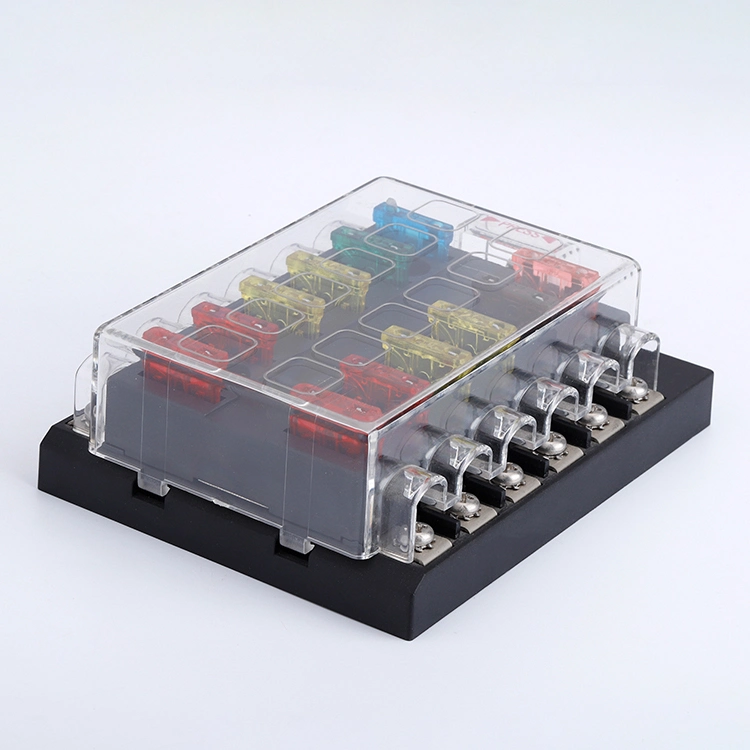 China Good Quality Waterproof Car Boat Bus Universal 12 Way 12V DC Fuse Holder Automotive Fuse Box with LED Indicator