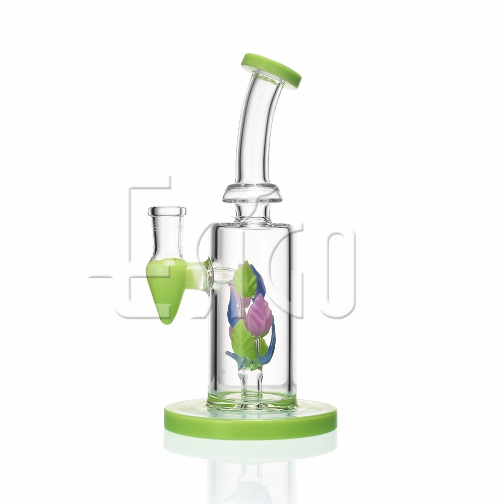 Vidrio Esigo Limo Venta caliente del verano los colores de la hoja voladora Deco Dabbing Rig de tuberías de agua de vidrio El vidrio Pipa con el tazón de vidrio Accesorios