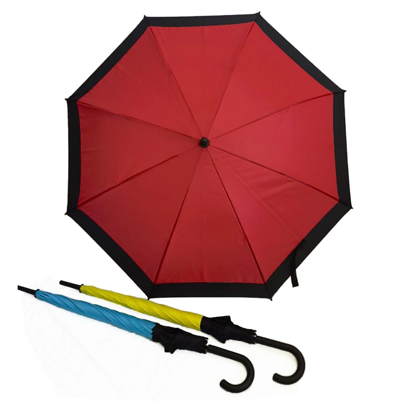 Bon marché bonne qualité 3 couleurs parasol de pluie droit pour la promotion Publicité de cadeaux