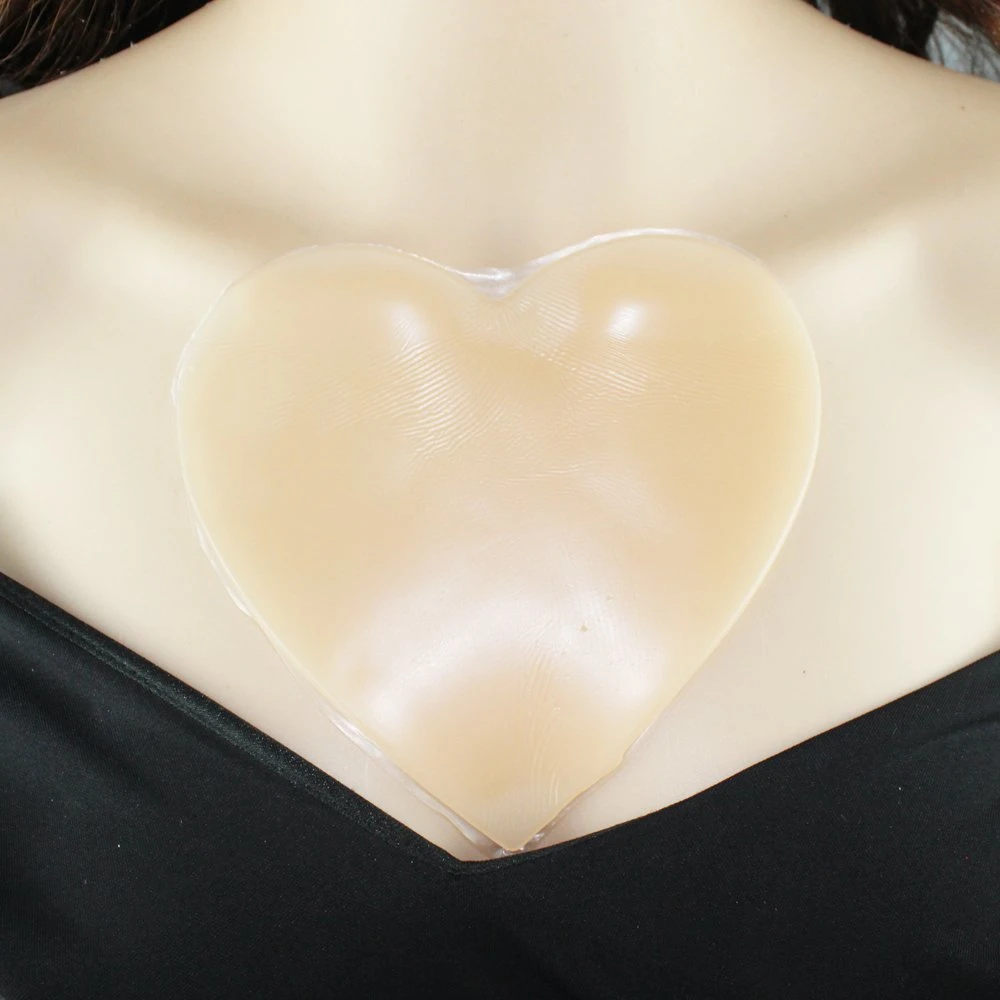 Heart-Shaped Reusable Anti Wrinkle Chest Pads Washable Silicone Chest Wrinkle Pads