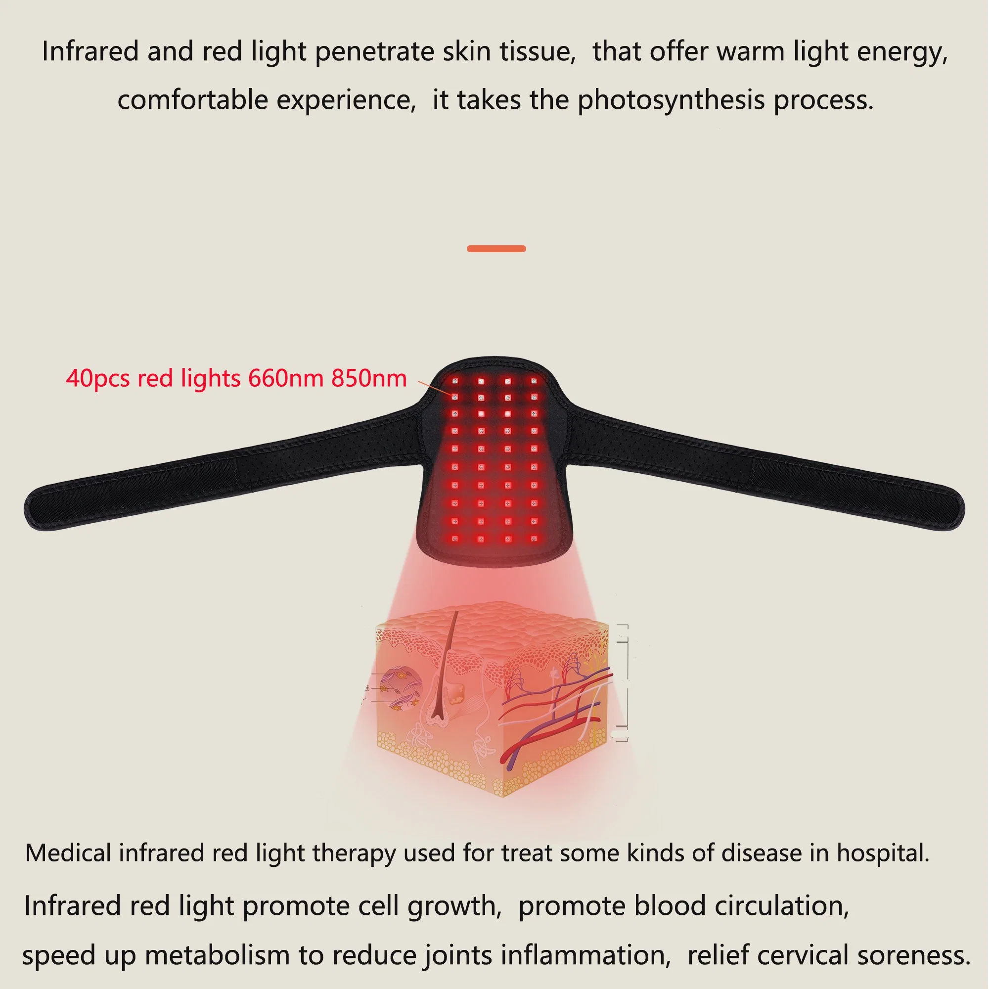 Cervical Vertebra Red Light Therapy Heating Belt Mini Cervical Vertebra Red Light Therapy Pulse Heating Shoulder Neck Belt Health Care