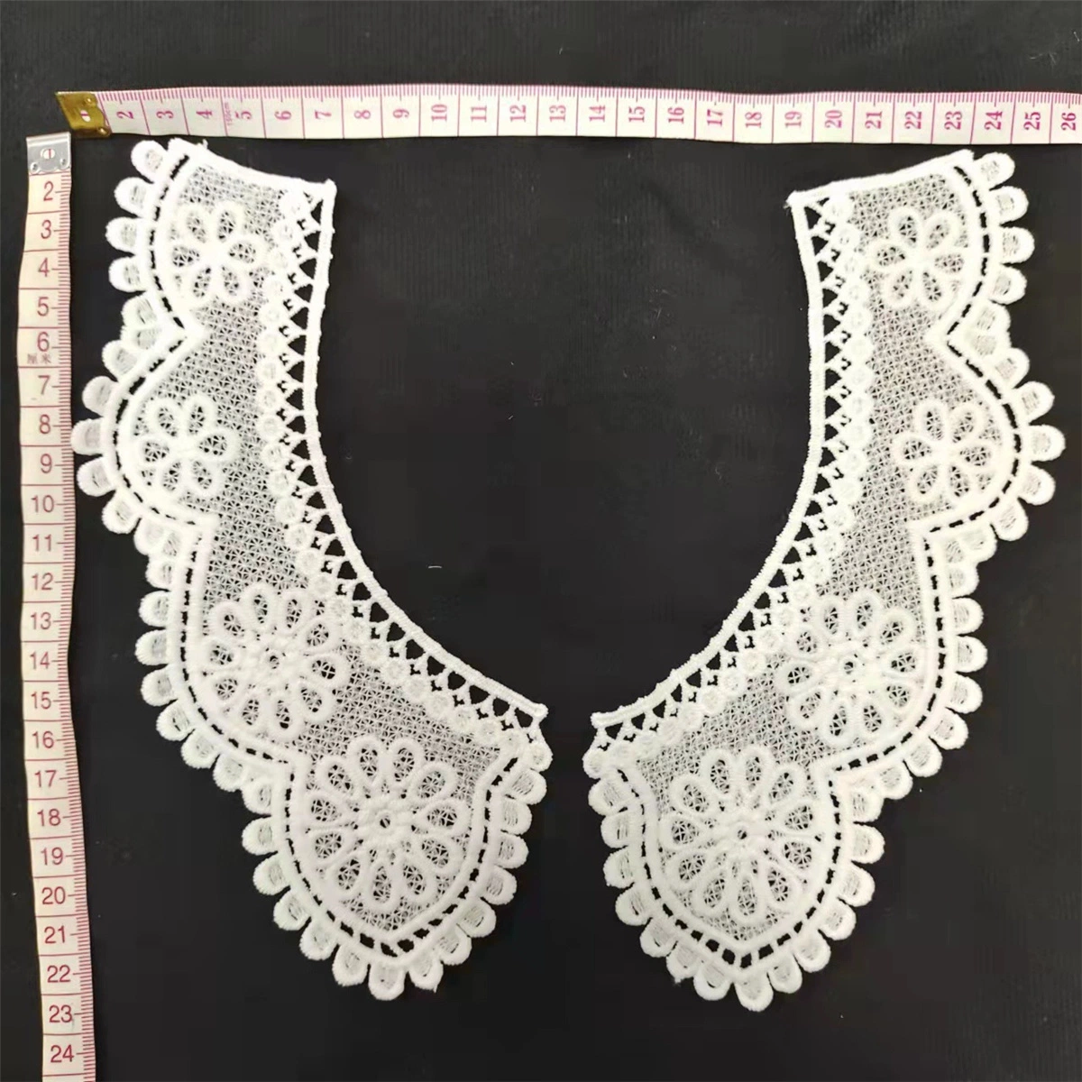 Gola de desgaste para criança, lapela tridimensional, gola falsa, leite de seda Acessórios de vestuário bordado Lace