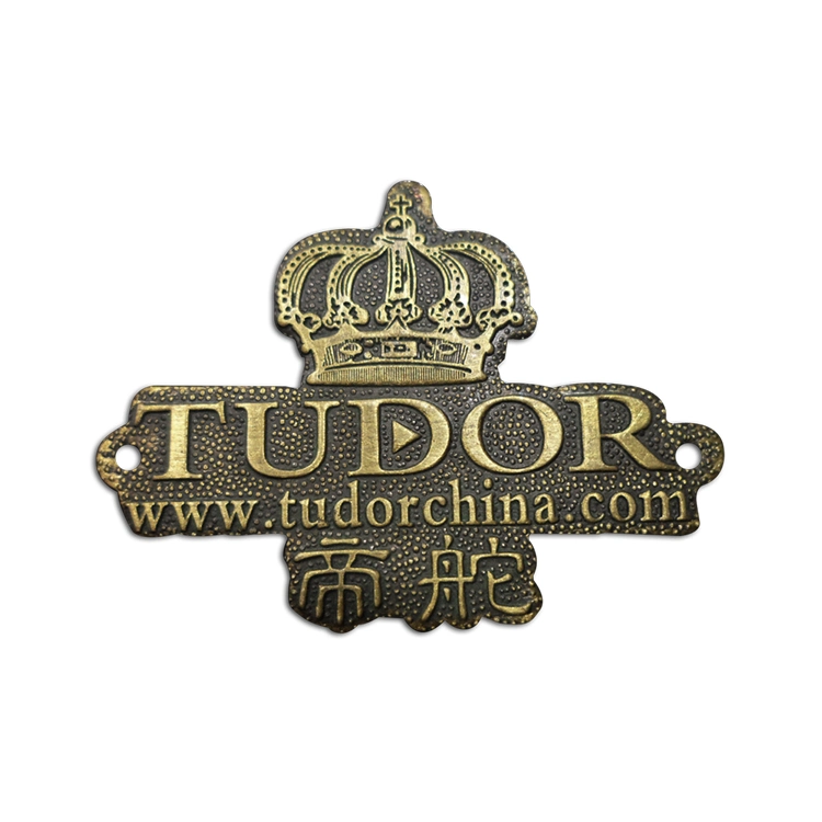 Round Shape Copper Logo Label Metal Name Plate for Furniture