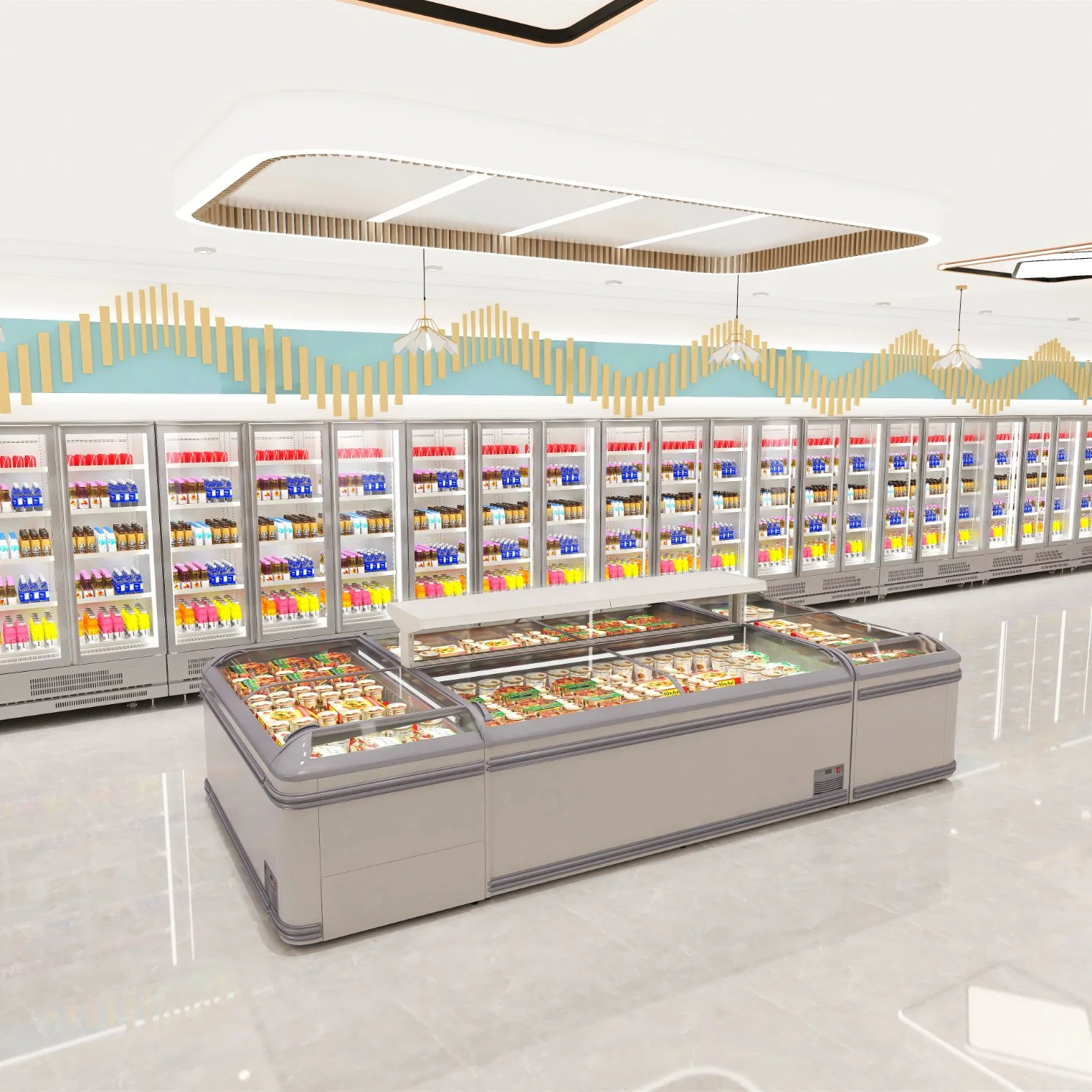 Дизайн супермаркета Дизайн-макет Современный гипермаркет Дизайн-макет