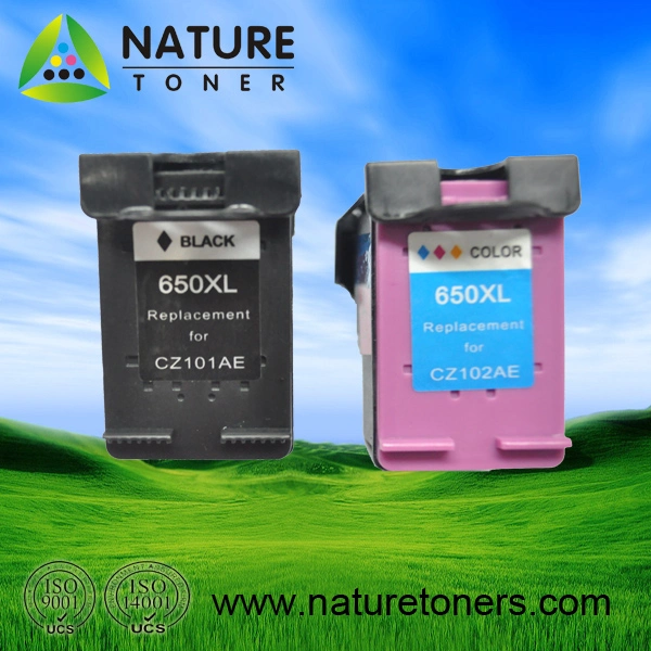 Remanufactured Ink Cartridge 650XL Bk (CZ101AE) , 650XL Color (CZ102AE) for HP Printer