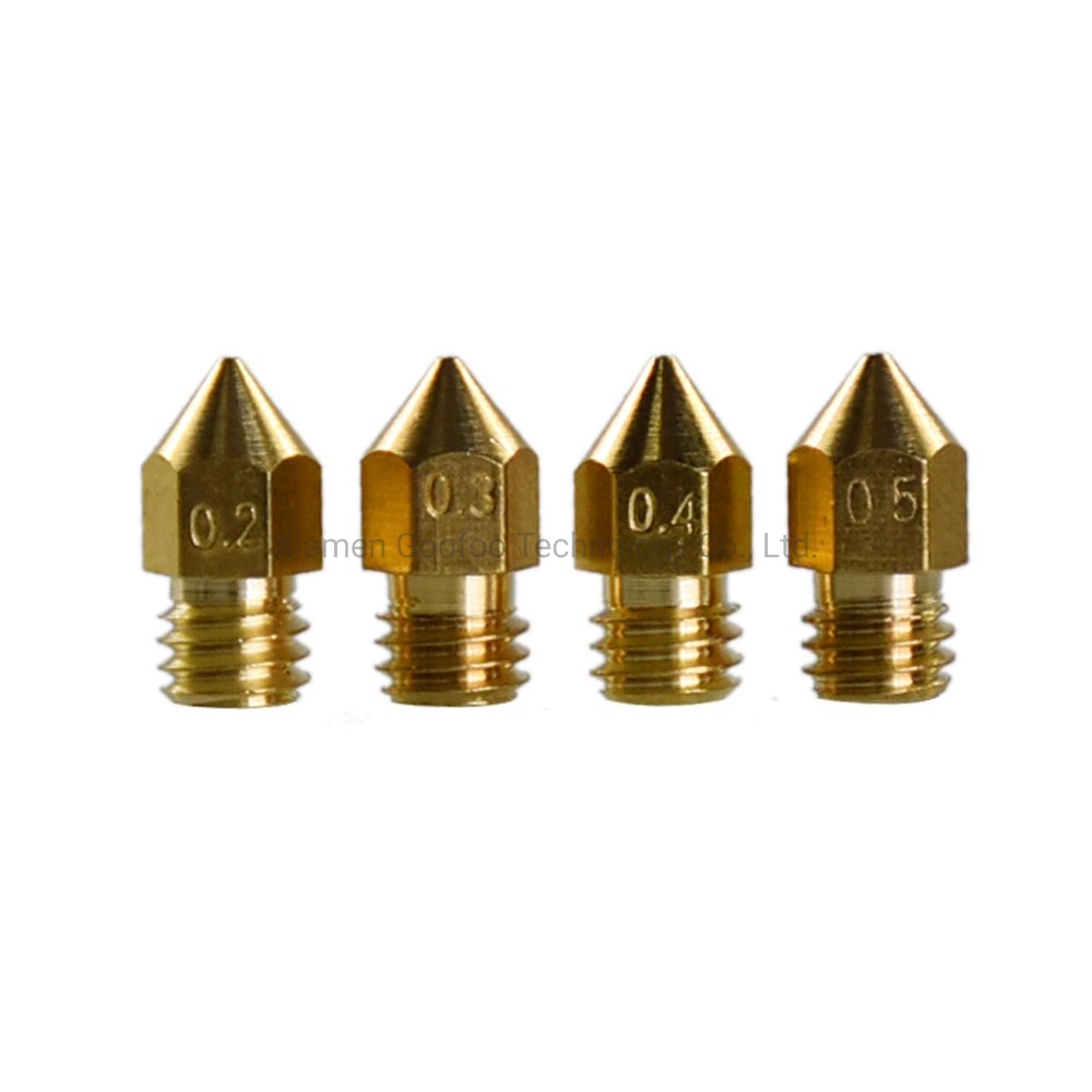 3D Printer Accessories Extruder Nozzle 0.2/0.3/0.4/ 0.5/0.6mm for 1.75mm Mk8 PLA Printer