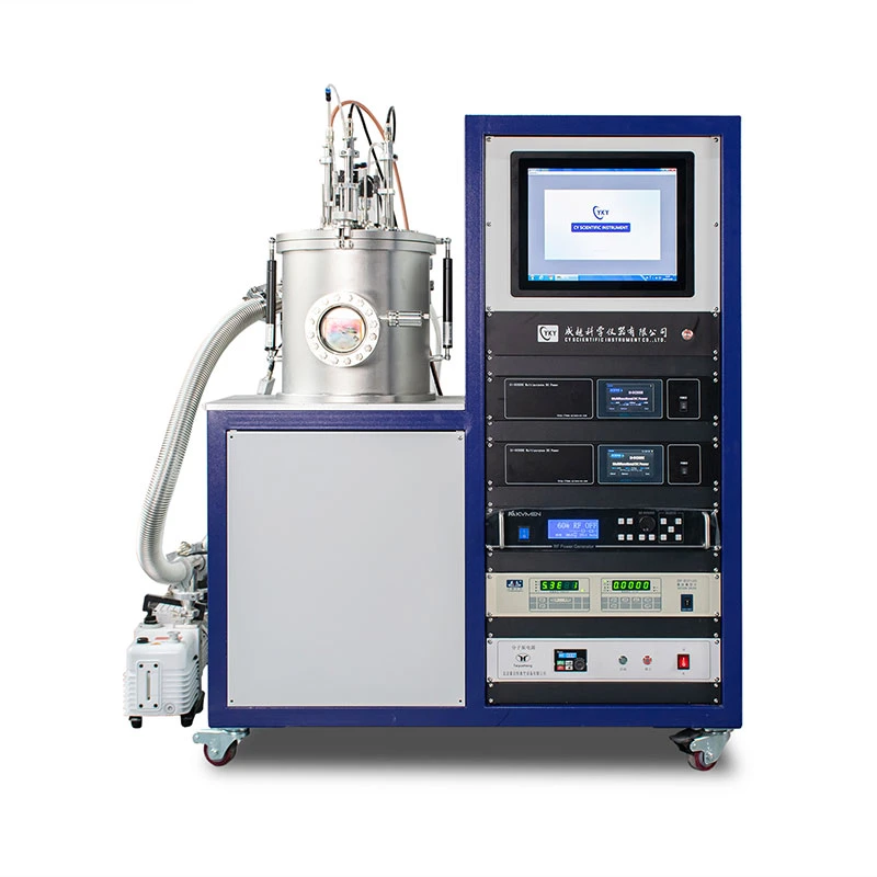 Fuente de alimentación de CC/RF de laboratorio Equipo de revestimiento PVD de Magnetron con cortador Para películas de metal y no-metal