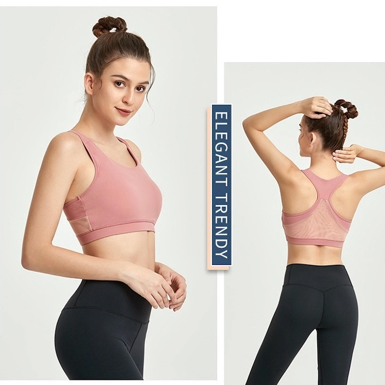 MID Impact Outfits Bra for Women Padded Sports Wear Workout Bras Top with Mesh Back Design, Black Racerback Bras Exercise Wear Bra Tops Aesthetic Crop Bra