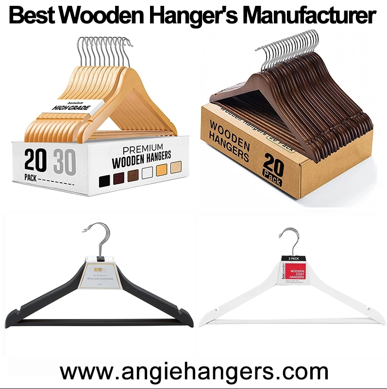 Quality Wooden Top Hangers (Solid wood) in Natural/Dark/White/Black Finish Used on Shirts/Coats/Suits for Amazon/Ebay/Supermarkets