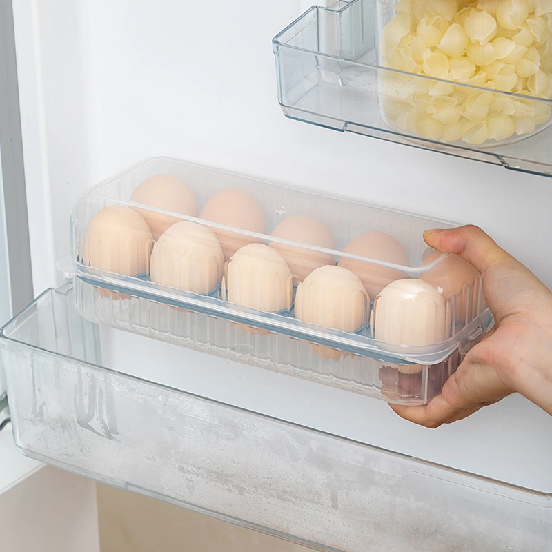 4810 High quality/High cost performance  Plastic Transparent Egg Tray Holder with Lid Refrigerator Stackable Plastic Box for Food