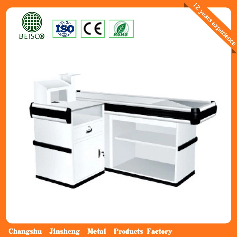 Supermarket electric Stainless Checkout Counter with Keyboard Holder (JS-CC02)