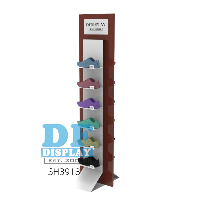 Sh3918 Newly Build Brand Store Racks Design Iron Multi Floor Slipper Mini Shoes Display for Retail Shop Stand