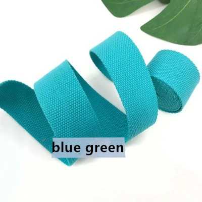 Blue Green Color Backpack Strap Luggage Bag Sewing Accessories Polyester Cotton Thick Plain Canvas Belt Webbing