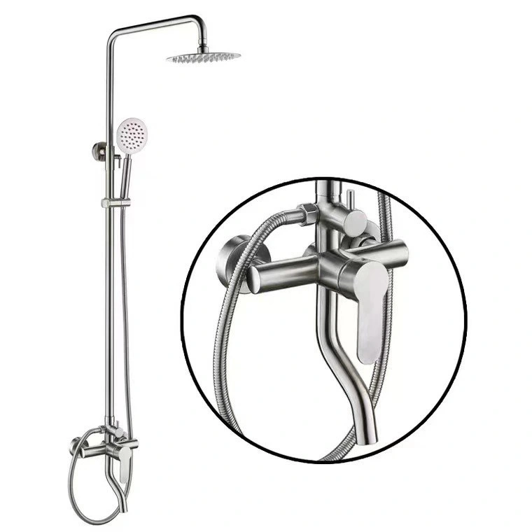 Factory Wholesale/Supplier 304 Stainless Steel Bathroom Bath Shower Column, Shower Set with Hand Shower Spray