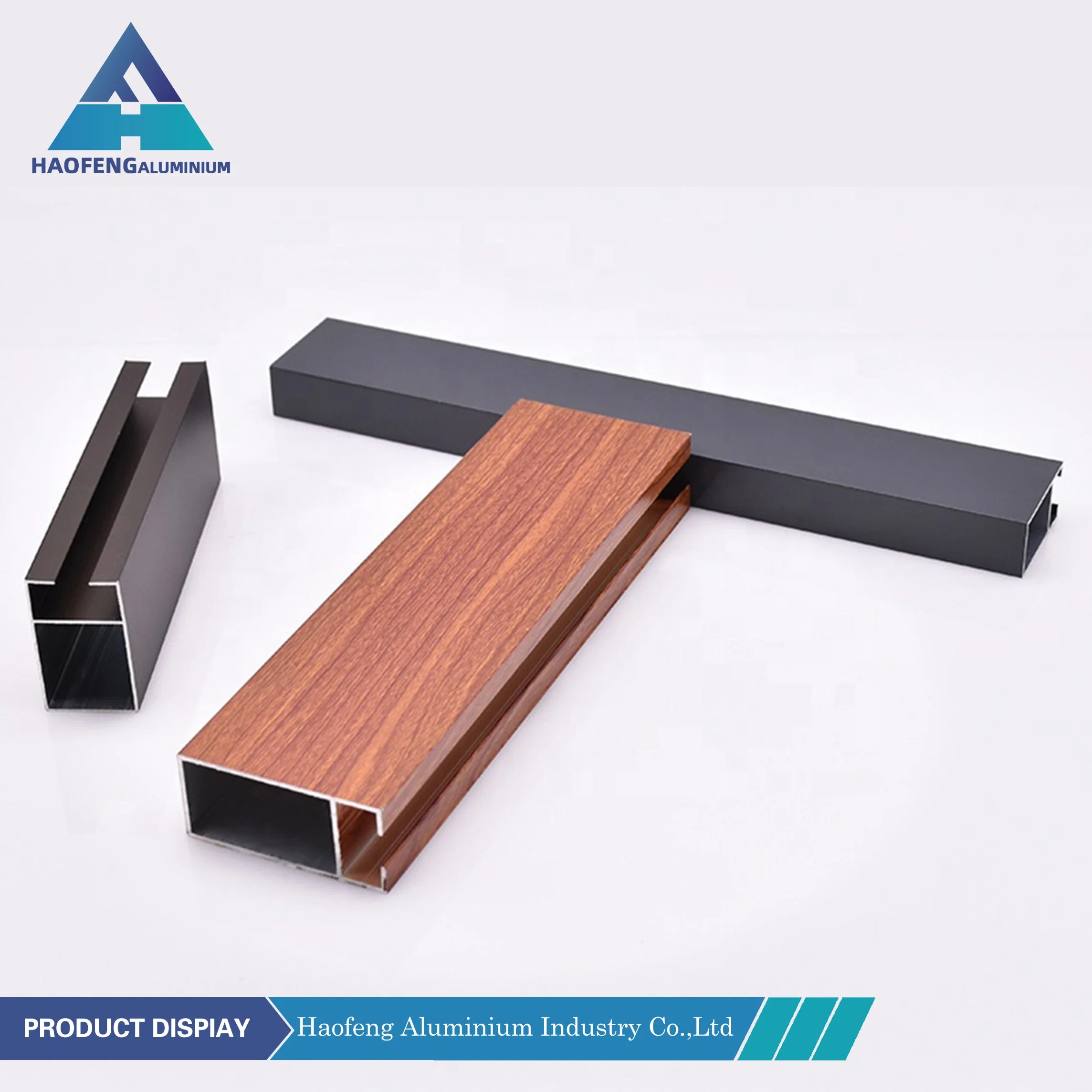 Wooden Color Extrusion Profile Square Shape Hardness Aluminum Alloy