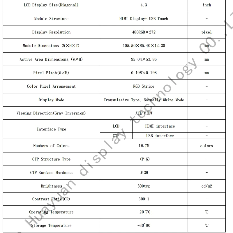 شاشة LCD مقاس 4.3 بوصات 480*272 HDMI مع دعامات شاشة Capacitive Touch راسببري بي أوبونتو النوافذ