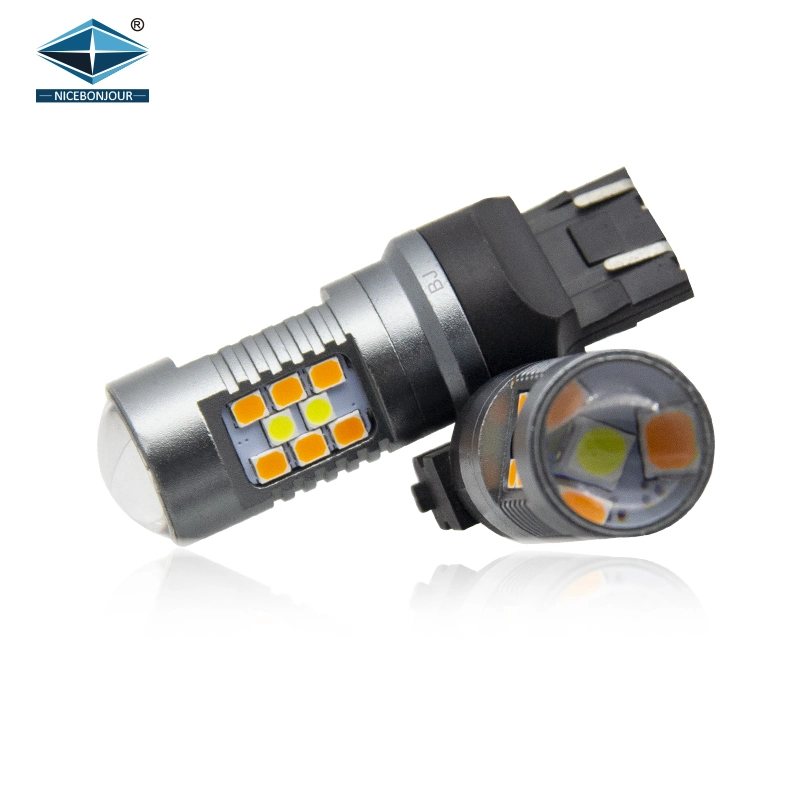 Alquiler de ámbar blanco Volver atrás de la señal de luz LED luz trasera LED 1157 3157 7443 de la luz de color dual LED