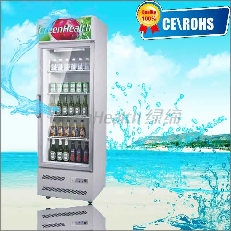 Porta única Refrigerador Vertical/bebidas vitrina de exposição / Porta de vidro de resfriamento por ventilador frigorífico