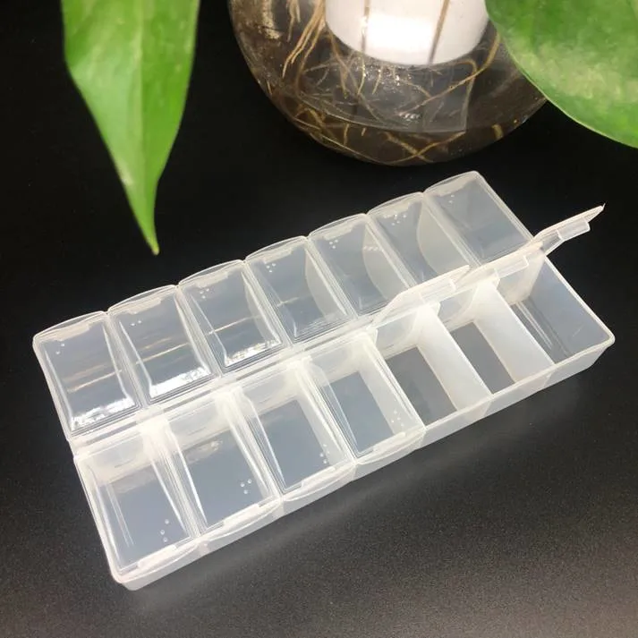 Eco-friendly Pill Organizer Rectangular 28 Grid Capacity Medicine Box Storage Pills Cases Container Pill Box Monthly