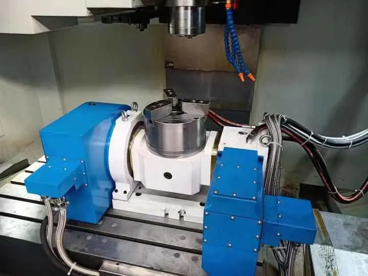 Tk14250b Servo Motorized Automatic Tilting Rotary Table for CNC Milling Machine