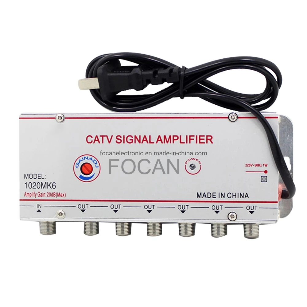 2 vías de salida TV Video amplificador de señal CATV antena AMP Amplificador de señal Splitter AC 220V 50-60Hz antena de TV