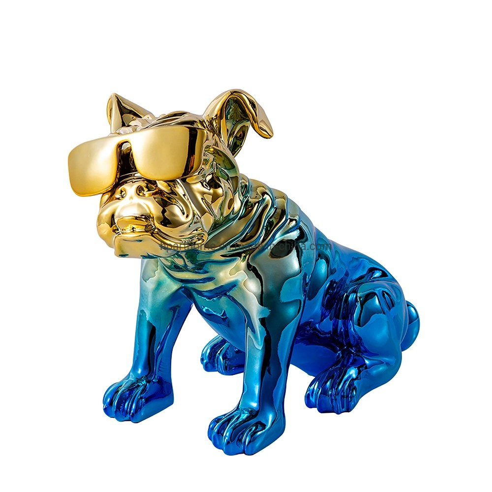 Moda Navidad Regalo Interior Clásico Bulldog Coleccionable Estatua resina Artesanía