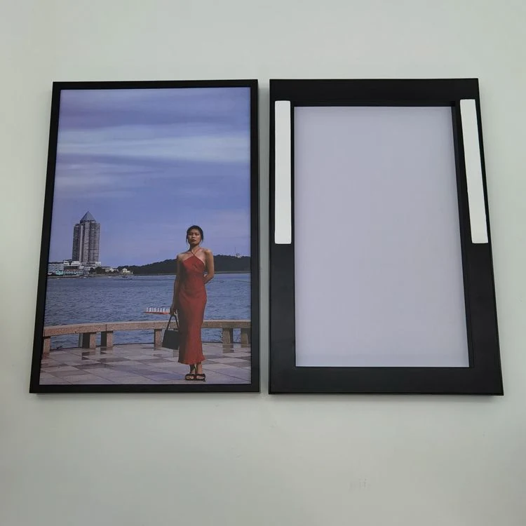 8X12 Black White Adhesive ABS Photo Frame for Wall Decor