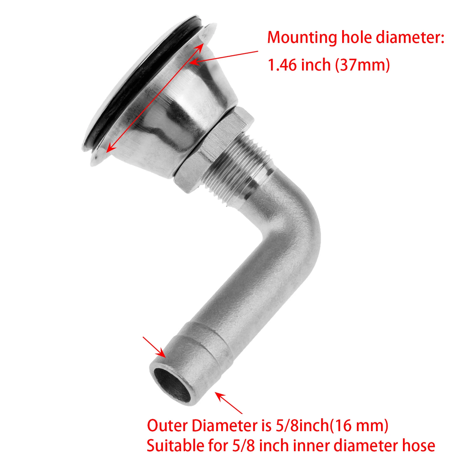 Precision Casting 90 Grad Boot Kraftstofftank Durch Rumpf Entlüftungsanlage Entlüftungsfilter Aus Edelstahl 316 Für Schifffahrt