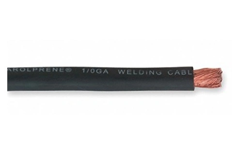 Welding Cable, 1/0 AWG, 250&prime; Reel, Black Carolprene EPDM Rubber Jacket, 600 Volts, -50 to 105 Degrees C, RoHS Compliant,